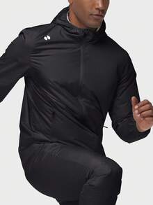 HOTSUIT Men's Long Sleeve Zip-Up Hooded Sauna Suit - Spring Fitness Workout Outfit, Valentine's Day Gift - Black - View 6