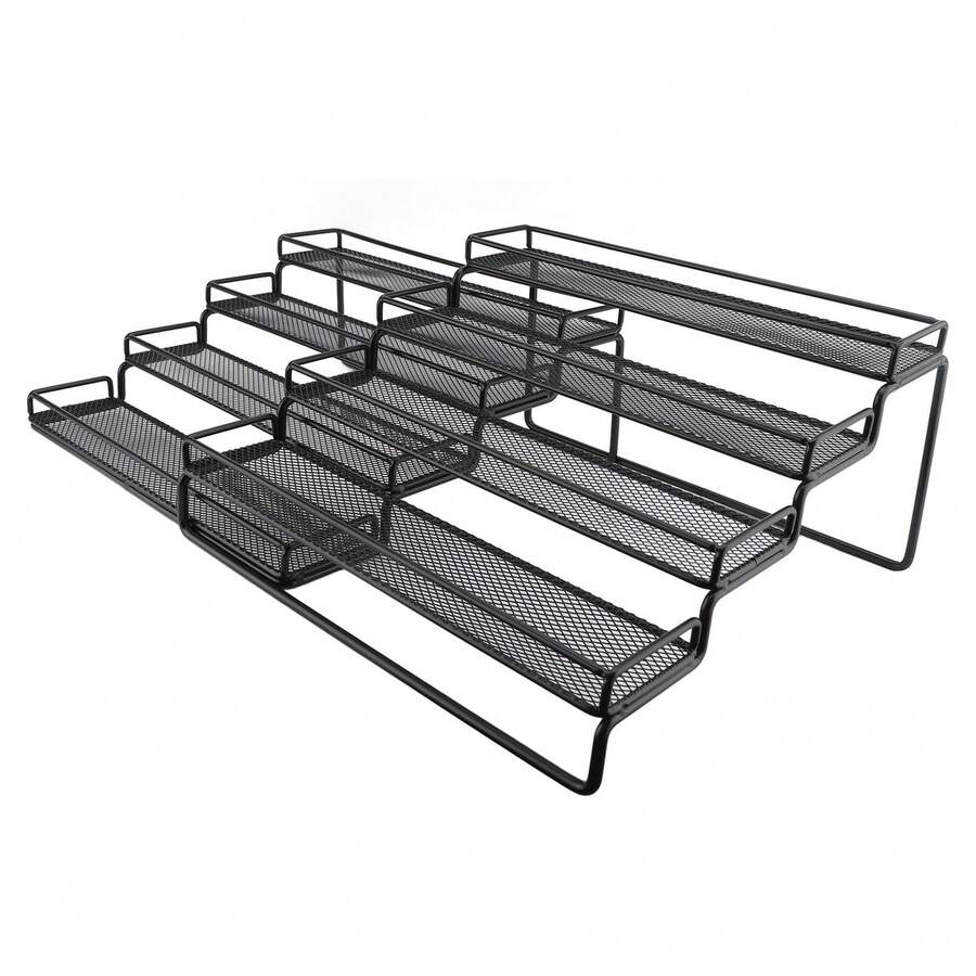 Expandable 4 Tier Seasoning Organizer Rack Stable Metal Frame Separable Seasoning Step Display Shelf For Countertops Inside Cabinets - Multicolor - View 1