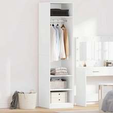 Wardrobe White 50x50x200 Cm Engineered Wood - White - View 1