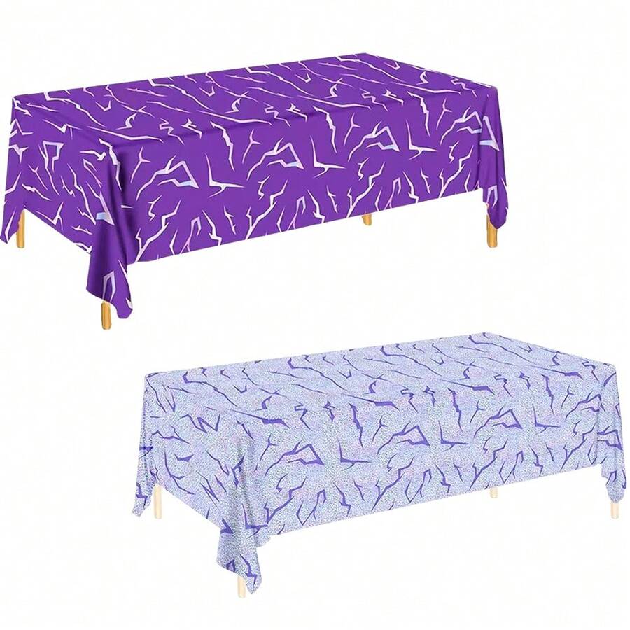1pc/2pcs/4pcs Kpop Theme Party Purple & Pink & Silver Iridescent Party Tablecloth 54 X 108 Inch Plastic Rectangle Tablecloth Table Cover For Kpop Theme Birthday Decoration - Multicolor - View 1