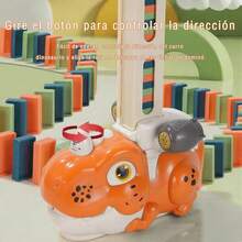 TendenciaAutomático Trenes Dominó 60 Pcs Pvc Para Niños 3-12 Años Naranja DinosaurioCalidad premium - 1 - Ver 9