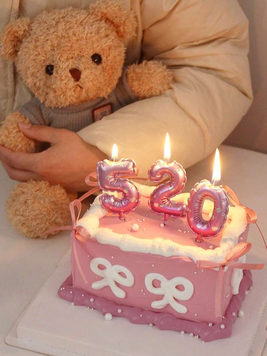 1 vela de aniversário decorativa rosa com flores, pintada à mão, número 0-9, decoração para bolo de aniversário, decoração para festa de aniversário, adequada para aniversário, aniversário de casamento, festa de revelação de género, despedida de solteira e cerimónia de graduação - Rosa - Ver 1