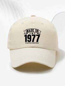 1 szt. 1977 Czapka z daszkiem z nadrukiem, miękka, regulowana, oddychająca, modna, uniwersalna, codzienna, do biegania, sportowa, na zajęcia na świeżym powietrzu, niezbędna dla entuzjastów - A - Zobacz 7