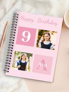 1本定制照片文字笔记本 - 个性化封面螺旋笔记本，可添加照片和文字，适用于婚礼策划、园艺日记、宠物笔记、日常记录或礼物纪念册、个性化礼物、节日装饰，完美的返校礼物