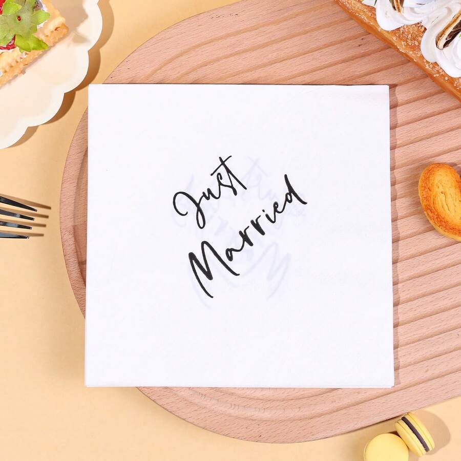 20/40/60 chiếc, Khăn giấy cao cấp 2 lớp, kiểu dáng thanh lịch, in chữ "Just Married" | Trang trí tiệc cưới & đính hôn, tiệc cô dâu, Ngày Valentine, kỷ niệm - Vật dụng cần thiết cho các lễ kỷ niệm lãng mạn, quà cưới, phụ kiện lễ hội, thiết kế khăn giấy lễ hội, chất lượng in cao cấp. - Nhiều màu - Xem 1