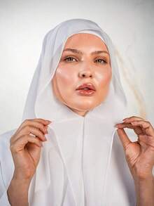 1 st. 3-i-1-instant chiffong hijab med inbyggda magneter och underkåpa/allt-i-ett instant hijab - inga nålar, halkfri passform, enkel att bära på några sekunder. Lämplig för daglig abaya-matchning, utomhusaktiviteter, böner och tillbedjan. - Magnetisk chiffong hijab - Visa 10