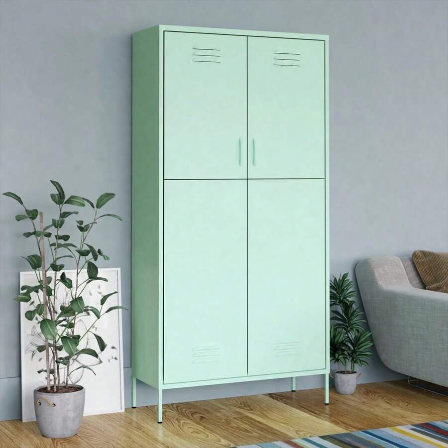 Wardrobe Mint 90x50x180 Cm Steel - Green - View 1