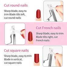 Premium Adjustable Nail Clippers With Magnetic Size Adjuster, Suitable For Acrylic Nails, Professional Stainless Steel False Nail Tip Nipper, Manicure Tool, For Salon And Home Nail Care, Nail Care Supplies, Pink/Black/Gold/Silver Nail Clippers, Sharp Blades, For Salon And Home DIY Manicure - Multicolor - View 2