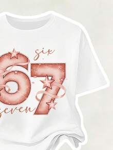 Toddler Girls' Cartoon Print Round Neck Short Sleeve Top And Flare Pants Set - White - View 6