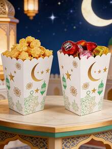 10PCS/1PC/Ramadan Eid Popcorn Box Gift Box, 11.5X7X5CM / Can Hold Chips, Dates, Popcorn, Chocolate Candies, Ramadan Gift Box, Eid Gift Box