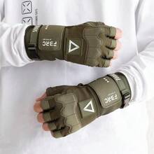 Fabric Of The Universe Tactical Fingerless Logo Gloves,X-Large,Mil-GreenG-Type021 - 軍綠色G型021 - 查看 4