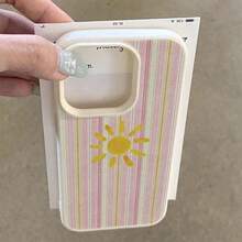 Funda para teléfono - Una funda para teléfono con patrón de sol naranja de líneas entrelazadas en rosa y amarillo, adecuada para Samsung Galaxy A02 A03S A04 A05S A06 A13 A14 A15 A16 5G A21S, anti-caída, cobertura completa A22 A23 A24 A25 A32 A34 A35 A50 A52 A53 A54, funda para teléfono A55 A73 S21 Ultra - Estilo 1 (1 pieza) - Ver 6