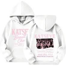 Unisex KATSEYE Hoodie Music Album KATSEYE Merch Hoodies Fashion Graphic Sweatshirt Long Sleeves Hoodie - 白色 - 查看 1