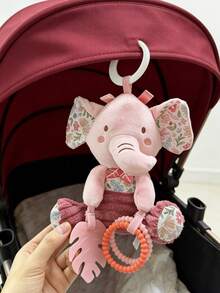 1 pieza Decoración colgante de asiento rosa, muñeca de sonido de cascabel suave y música para cochecito de bebé y silla de coche, muñeca sensorial calmante para bebé recién nacido, adecuada como regalo - Multicolor - Ver 6