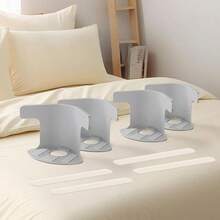 4 Piezas Clips De Sujeción De Sábanas,Correas para Sábanas Ajustadas,Sábanas y Mantas Evita Que se Deslicen,Resistente Soporte de Sábanas en Las Esquinas,se Adapta a Todos los Tamaños(Gris) - / - Ver 2