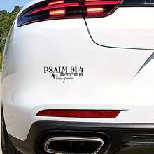 Christian Faith Psalm 91:4 Bible Cross Design Car Sticker, Suitable For Water Bottle Sticker, Laptop Sticker, Car Sticker, Glass Window Sticker, Car Decor Sticker - A - View 2