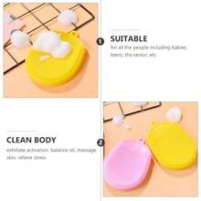 HEALLILY 3 Cepillos De Baño De Silicona Cepillo Exfoliante Facial Cepillo De Lavado Facial Esponja De Silicona Cepillo Exfoliante Cepillo De Limpieza Facial Para s. - AmarilloAzulRosa - Ver 2