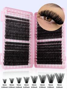 CMAYOME 640/624/592/140簇假睫毛，D卷度蓬松假睫毛，10D-100D，9-16毫米，DIY假睫毛，浓密蓬松，自然妆效，可重复使用，适合居家或户外使用，适用于日常生活、婚礼、约会、派对、旅行、春季等各种场合。睫毛簇，假睫毛，单根假睫毛，假睫毛 - D - 查看 3