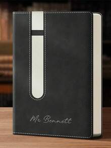 A5 Notebook With Pen Holder, Convenient To Carry; Personalized Laser Engraved; Minimalist Style; Personalized Laser Engraved Text; Elegant Business Office Notebook; Suitable For School And Office; Ideal Graduation Gift; Back To School Essential