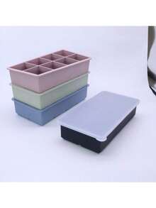 Large Silicone Ice Cube Tray With Removable Lid, Reusable, Square Ice Mold, Easy Release, Suitable For Cocktails, Whiskey, Stackable, Flexible - Multicolor - View 8