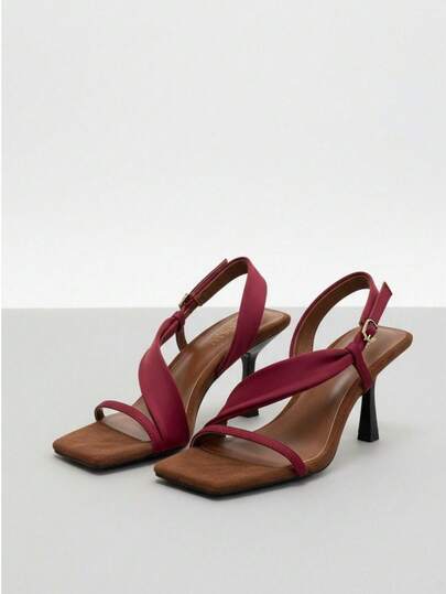 2025年夏季新款复古细高跟凉鞋，软底露趾高跟二合一一脚蹬拖鞋，女士