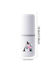 1pc A-Z Initial Floral Travel Toothbrush Holder, 2-In-1 Portable Toothbrush & Toothpaste Storage Cup, Personalized Letter Bathroom Storage Box For Travel, Business Trip, Camping, School, Suitable For Easter, Mother's Day Gifts - Multicolor - View 9