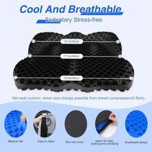 Airllantry Thicken 197in Seat Cushion, Gel Seat Cushion For Long Sittingu2013Office Chair, Wheelchair, Car Pad, Large Cooling Support Pad For Back Pain, Sciatica, Tailbone Pain Relief - Màu B - Xem 6