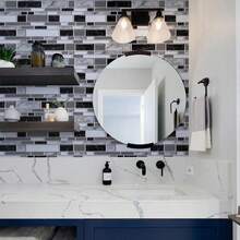 Livebor Peel And Stick Kitchen Wallpaper Backsplash Wall Paper For Kitchen 118inch X 787inch Backsplash Tiles Wallpaper Peel And Stick Waterproof Countertop Contact Paper For Bathroom Cabinet - ColorB - 查看 7