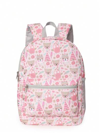 Large Size Kids Casual Canvas Backpack With All-Over Animal Print Pattern, Suitable For Children And Teenagers, Boys And Girls. Made Of 600D Oxford Fabric, Soft And Scratch-Resistant. Adjustable Shoulder Straps For Perfect Fit, Side Mesh Pockets For Extra Storage. A Perfect Gift For Birthday, Holiday, Family And Friends.