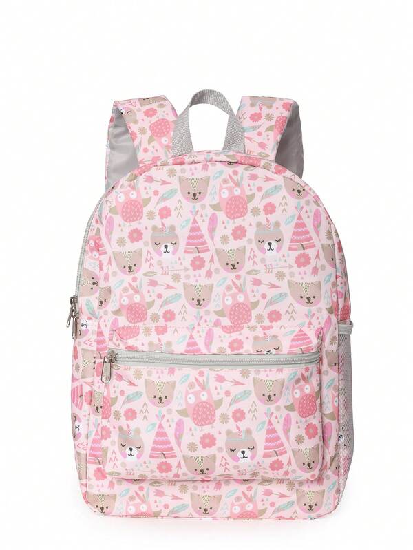 Large Size Kids Casual Canvas Backpack With All-Over Animal Print Pattern, Suitable For Children And Teenagers, Boys And Girls. Made Of 600D Oxford Fabric, Soft And Scratch-Resistant. Adjustable Shoulder Straps For Perfect Fit, Side Mesh Pockets For Extra Storage. A Perfect Gift For Birthday, Holiday, Family And Friends.