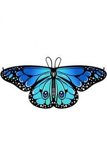 这款蝴蝶披肩色彩鲜艳，佩戴时宛如翩翩起舞的蝴蝶翅膀。适合女士和儿童，是全年各种节日场合的完美之选。采用涤纶面料，易于清洗，可手洗或机洗，品质优良，性价比高！ - 彩色 - 查看 10