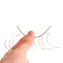 12 piezas/paquete Aguja curva para tejer gorras y pelucas, agujas para extensiones de cabello de 6 cm/9 cm tipo C, herramientas de costura - Multicolor - Ver 2