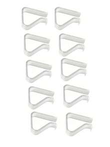 10个透明防滑桌布夹，适用于厨房、餐厅、酒店等场合，可固定桌布，是厨房、餐厅和酒店必备的小工具。