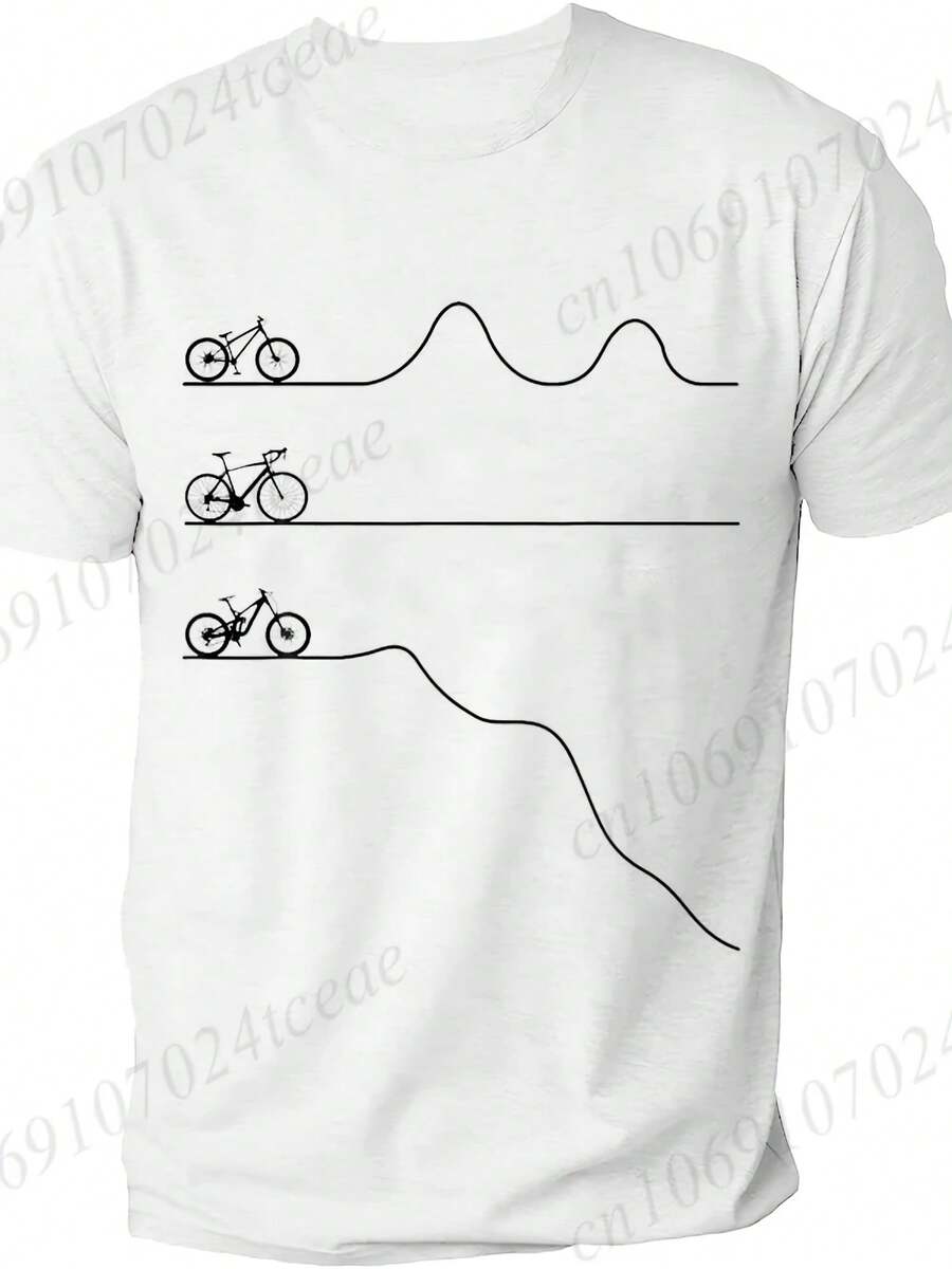 Funny Mountain Bike Road Downhill Graphic T Shirts Wo New Short Sve Bicycle Cycling Biking Gift Haruku T-Shirt Tops - 款式1 - 查看 1