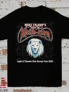 White Lion Band Light And Thunder Europe Tour 2025 T Shirt Full Size S 5XL FH112 - Style 5 - View 1