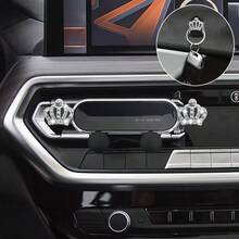 Soporte para teléfono de coche con corona de strass, nuevo soporte de ventilación de coche para teléfono, soporte de navegación para coche, gancho de almacenamiento adhesivo de alta gama creativo para mujeres