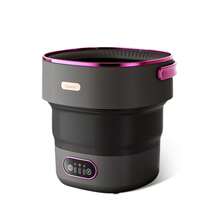 Lavadora Portátil Plegable, Mini Lavadora de 13L con 4 Modos y Cesta Giratoria para Limpieza Profunda - Ideal para Ropa Interior, Bebé y Prendas Pequeñas en Apartamentos, Dormitorios o Viajes - Morado - Ver 1