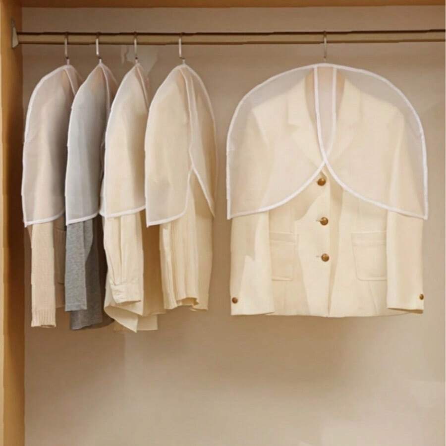 10pcs Simple Hanging Clothes Cover, Dust Cover, Minimalist Household Cover, Half Set Clothing Dust Cover - Multicolor - View 1