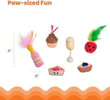 Catstages Happy Purrthday Cat Toys, 3-Pack Catnip Plush Toys With Crinkle, Feathers &Amp; Dental Mesh, Multicolored - ColorG - 查看 4
