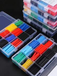 127/140/164/280/328/530/560/800pcs Black & Red 2:1 Heat Shrink Tubing Kit For VariousPipes,Cable Hamess,Wire Management And InsulationProtection - Multicolor - View 5