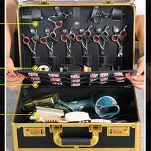 Estuche Maleta Para Barbero Color Dorado - Negro - Ver 5