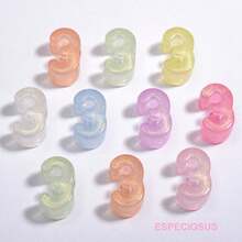 20pcs Acrylic Pearlescent Colorful Large Hole Number Beads, DIY Craft Materials For Kids, Spring/Summer - Multicolor - View 10