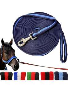 26ft/34ft Flat Horse Training Rope With Heavy Duty Swivel Snap And Trigger Snap, Suitable For Daily Horse Training | Horse Training Rope For Lunging And Ground Work