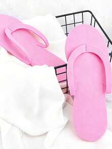 6/12 Pairs Disposable Pedicure Slippers And Spa Flip Flops | Foldable Soft Foam Hotel Shower Slippers, Suitable For Guests | Unisex, Applicable For Salon, Manicure Spa, Pedicure Care, Bridal Shower, Etc. | Christmas, New Year, Holiday Party Guest Favors, Travel, Gym, Pool, Beach, Home Pedicure Set, Birthday Gift Bag, Wedding Welcome Bag, Thank You Gifts, Party Decor - Multicolor - View 4