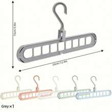 9-Hole Folding Plastic Clothes Hanger, Drying Rack, Portable Storage Rack, Multifunctional Wardrobe Storage Rack, Clothes Rack, Wardrobe Hanger, Clothes Organizer, Used For Wardrobe Organization, Suitable For Home, Dormitory, Travel, Etc. - Multicolor - View 12