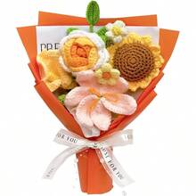 Ramo de flores de ganchillo hecho a mano ramo de flores de ganchillo regalo para el dia de la madre mujer mama esposa dia de San Valentin graduacion boda decoracion del hogar flores de hilo - Coloresmixtos3 - Ver 1