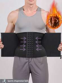 1pc Unisex Double Waist Belt Waist Trainer Corset Waist Trimmer Yoga Sweat Waist Cincher, Zipper Waist Trainer Vest For Women, Suitable For Daily, Office, Sports, Workout - Multicolor - View 30