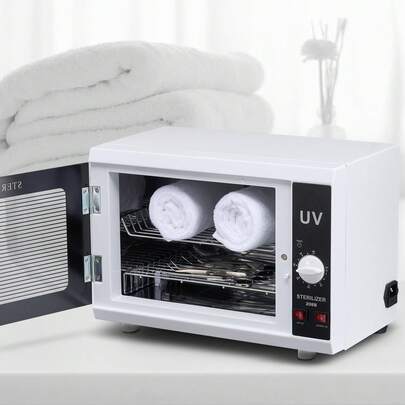 Máquina de limpieza de herramientas para uñas , 12 L de gran capacidad, control de perilla, caja de herramientas con temporizador, puerta de vidrio templado, longitud de onda de 185 nm, para laboratorios, hogar, salones de uñas y salones de belleza.