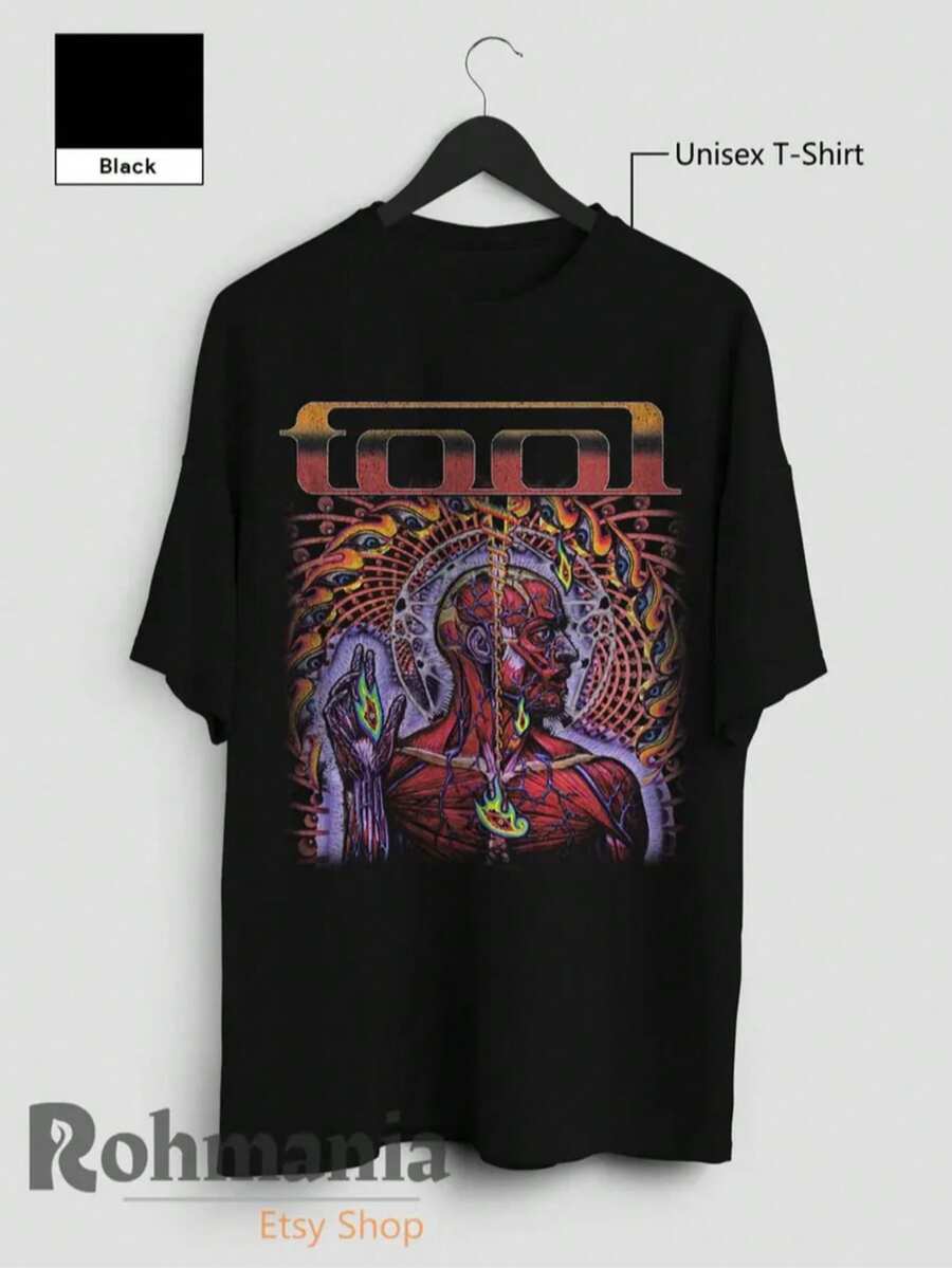 Tool Band T Shirt, Metal Music Merch Shirt, Retro 90s T-Shirt Sweatshirts Hoodie - 黑色 - 查看 1