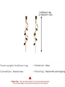 一对简约风格长流苏水钻耳环，时尚优雅百搭，适合日常、聚会、约会、派对等场合佩戴。 - 流蘇2 - 查看 7